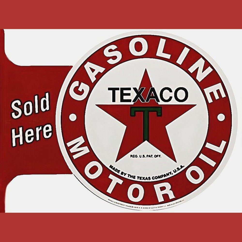 Texaco Gasoline Sold Here Two-Sided Flange Sign 14" x 18" Novelty Sign New! Home & Garden:Home Décor:Plaques & Signs Style Your Walls